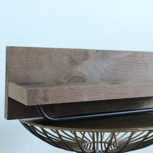NWOT - Wooden Shelf with Towel Bar